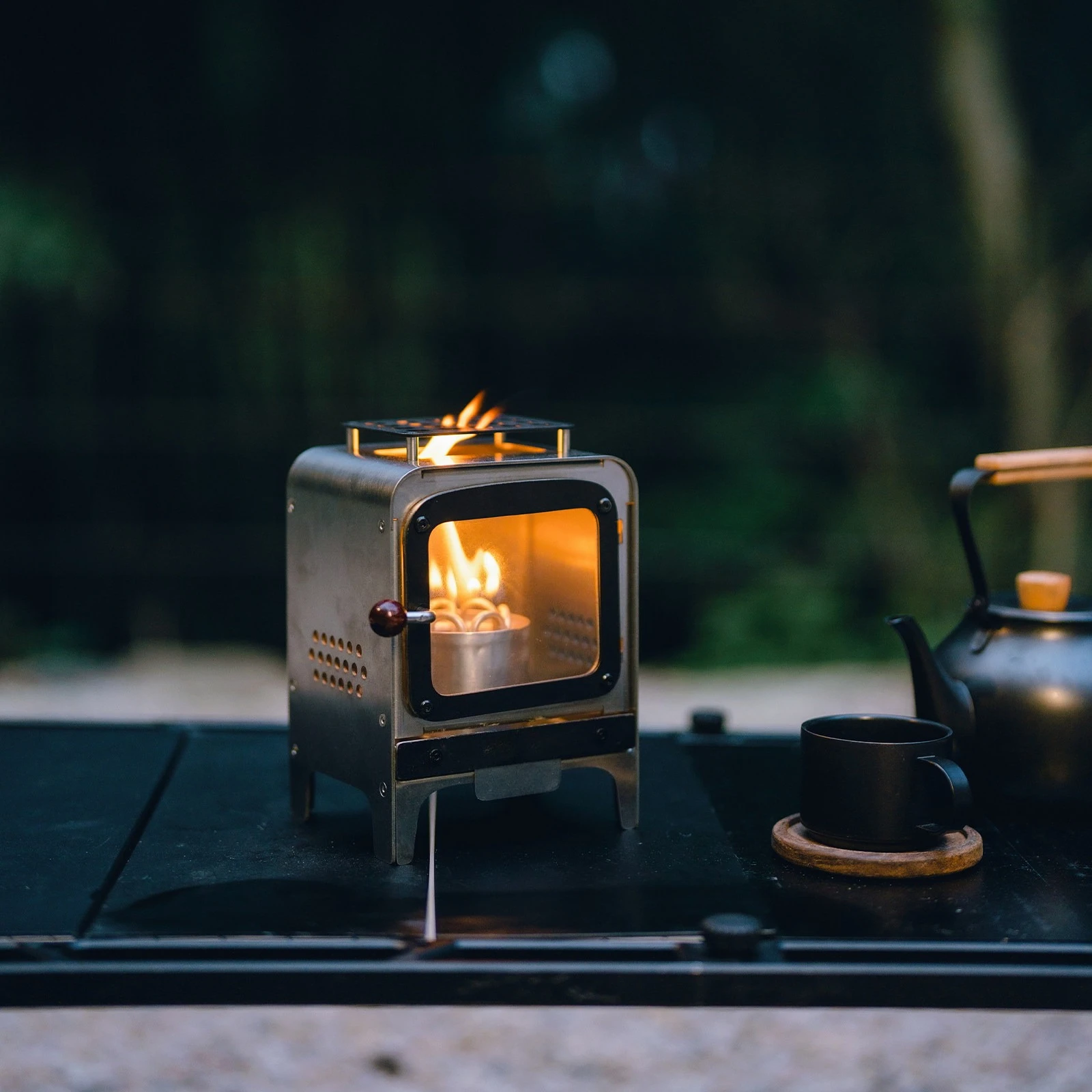 Mini Wood Stove 3.0 Desktop Small Viewing Stove Outdoor Camping Convenient Lightweight Autumn and Winter Heating Stove
