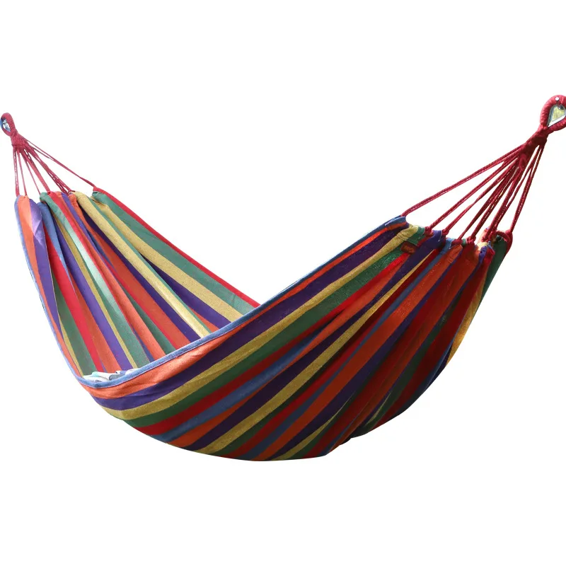 New thickened cotton canvas hammock double color hammock outdoor camping swing