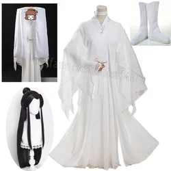 Anime Xie Lian Cosplay Costume Tian Guan Ci Fu Cosplay Xielian wigs Bamboo Hat Prop White Han Fu Anime Outfits