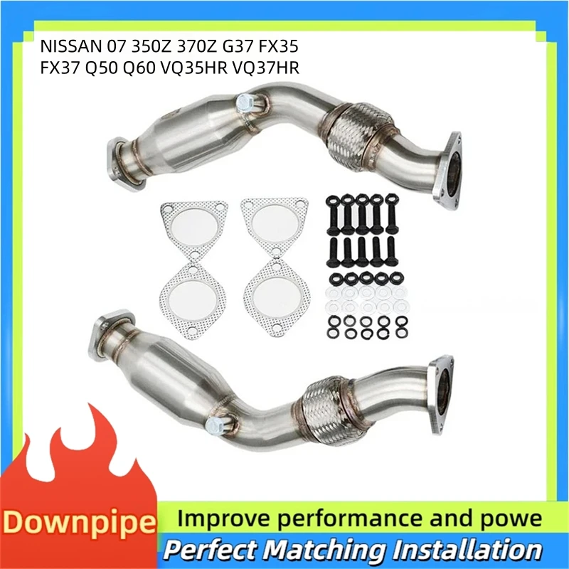 For NISSAN 07 350Z 370Z G37 FX35 FX37 Q50 Q60 VQ35HR VQ37HR High Performance Exhaust Downpipe Stainless Steel Car Accessories