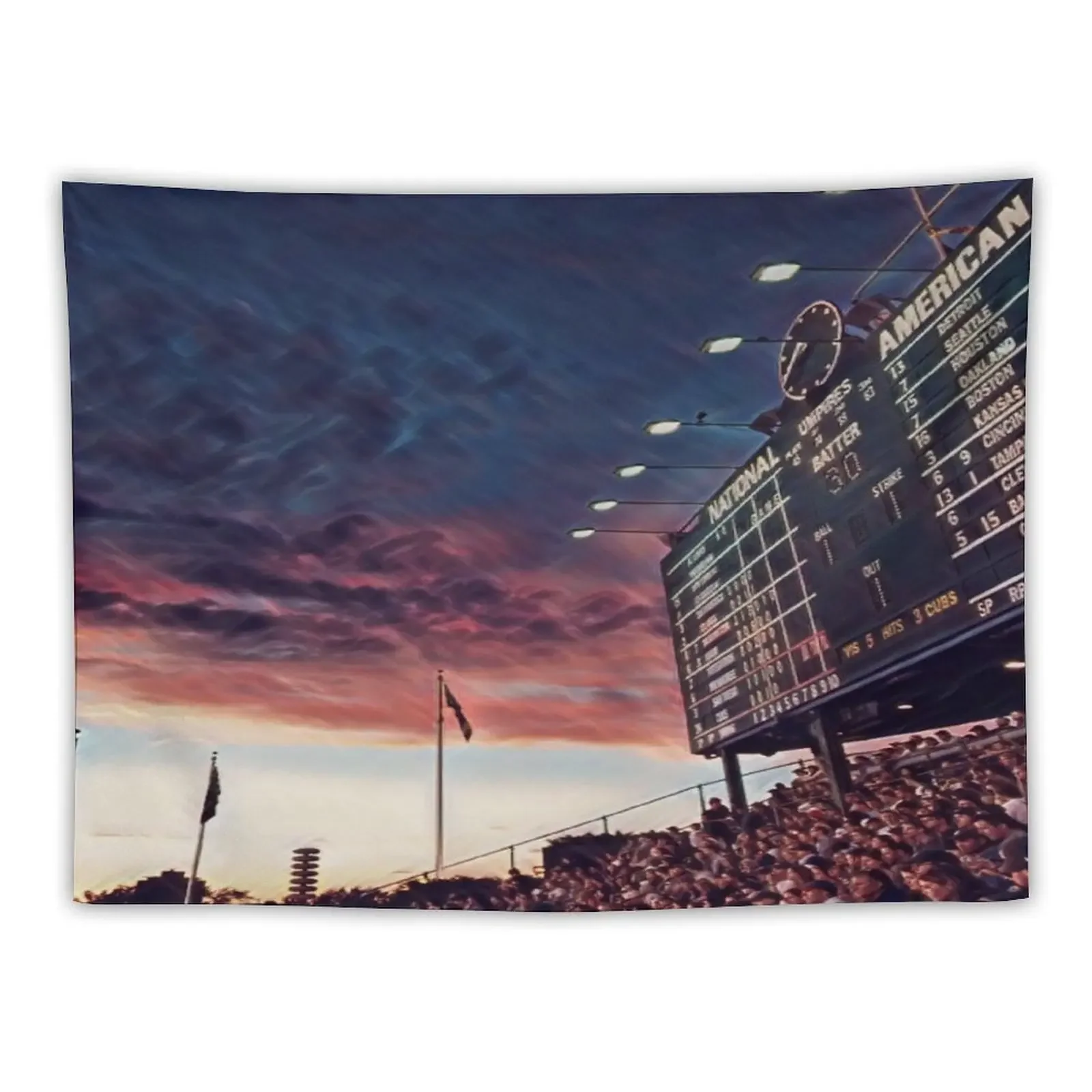 Wrigley Field Score Board Tapestry Decoration For Bedroom Decor For Bedroom Aesthetics For Room Tapestry