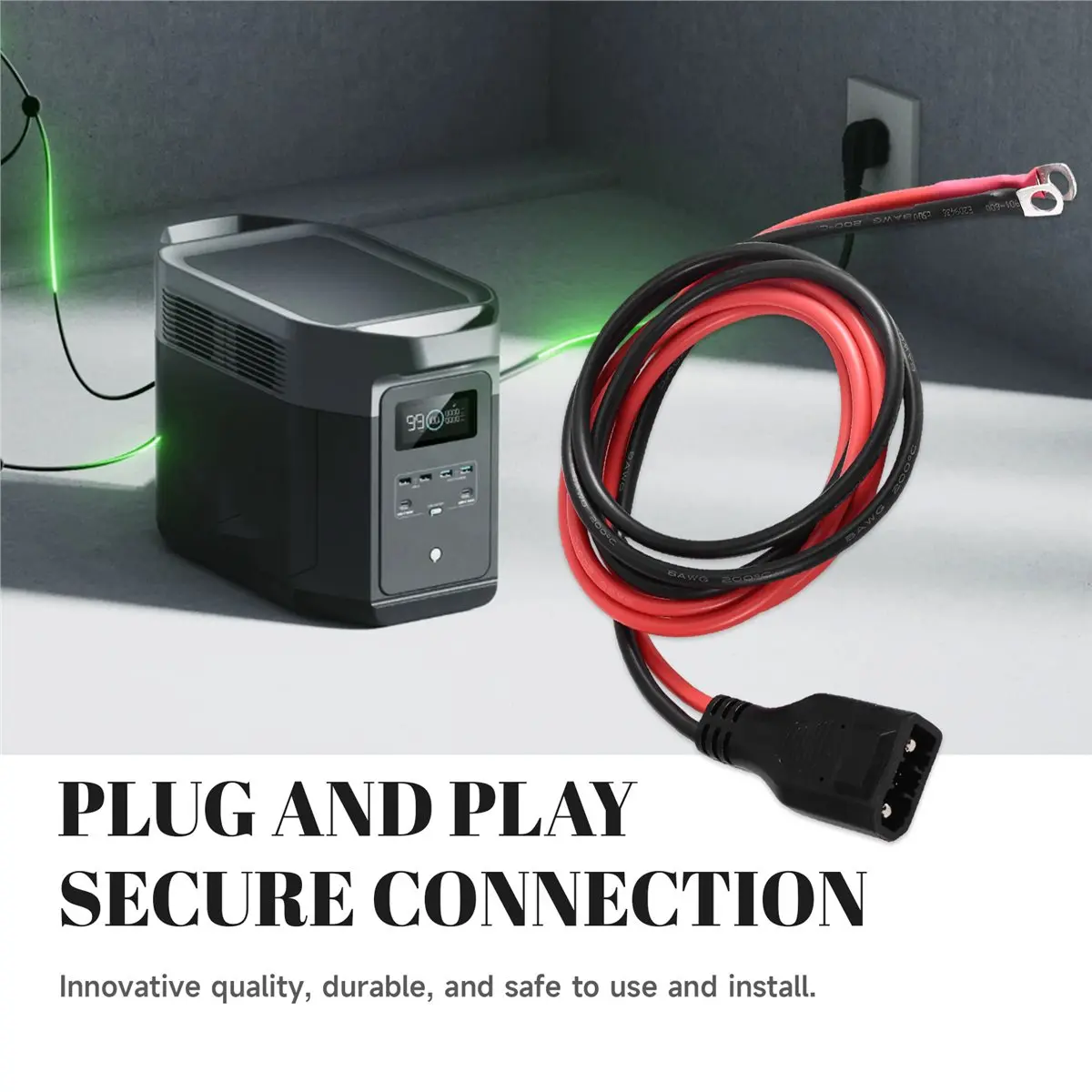 50A Extension Cable 8AWG,Expansion Adapter Cable for , for Additional Battery Cable 1.5m
