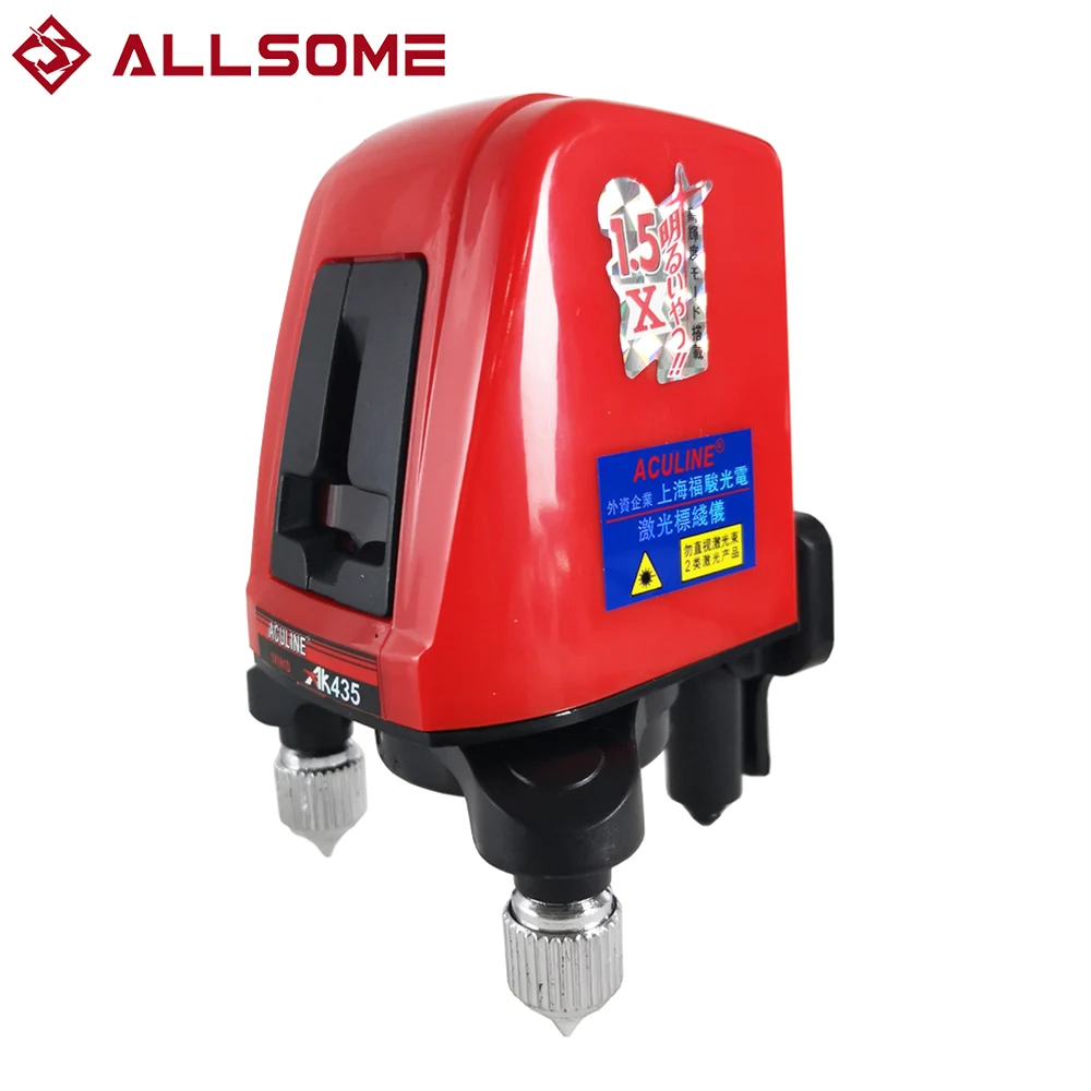 AK435 Laser Level 2 Line 1 Point Laser 635nm Slash Function Vertical Horizontal Self-leveling Cross Laser Level Meter