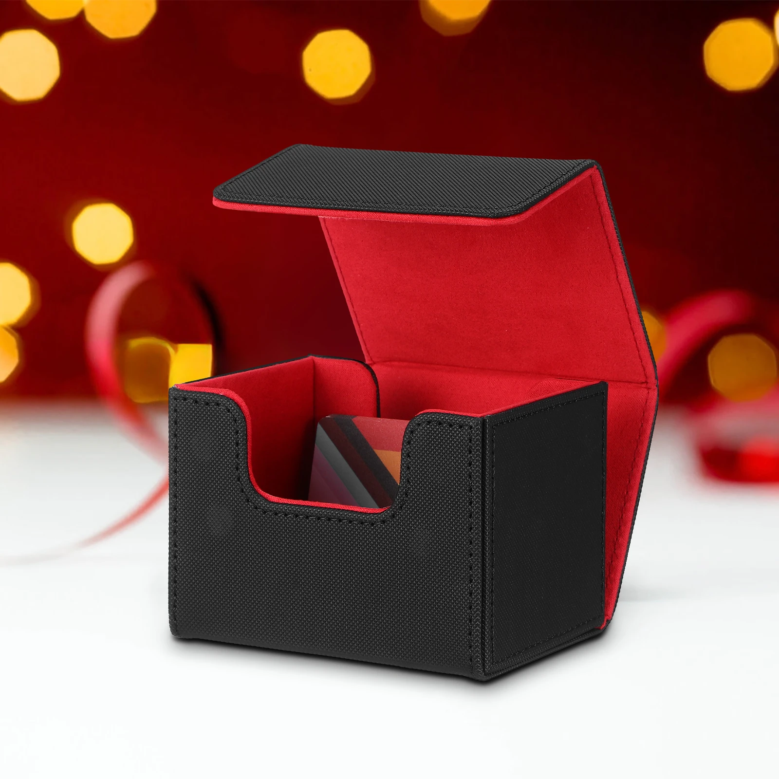 

Large Capacity Card Storage Box Polyester Card Carry Organizer Secure Closure Trading Cards Deck Storage