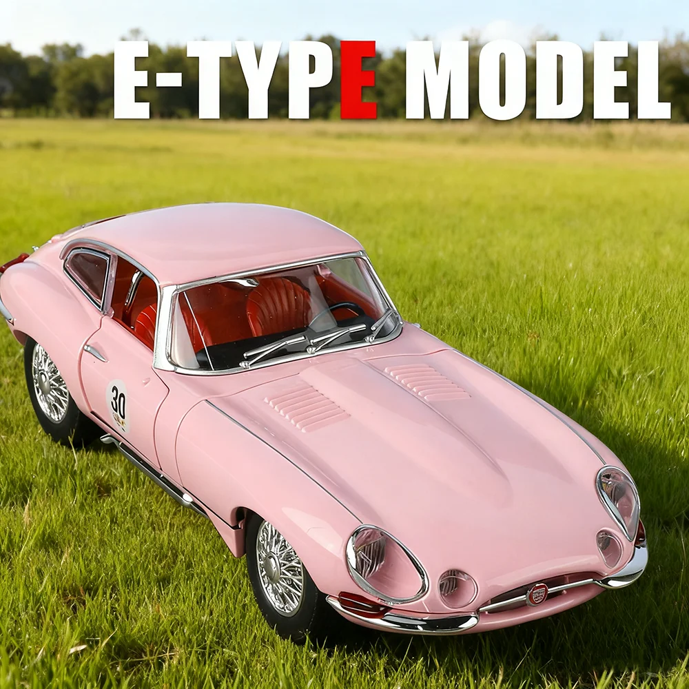 1:24 E-TYPE ファントム ダイキャストモデル 合金製ミニカー おもちゃ ドア開閉 サウンドライト プルバック式 精巧な車両 レトロな装飾品