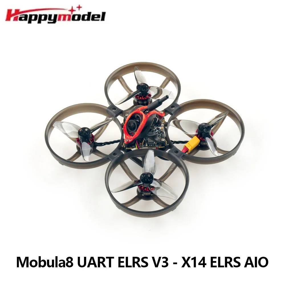 Happymodel Mobula8 UART ELRS V3 2S 85mm Brushless Whoop X14 ELRS AIO FC 400mW VTX 1103 Motor Micro FPV Racing Drone