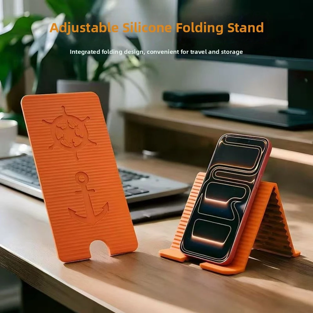 

New Flexible Silicone Foldable Phone Holder Non-Slip with Charging Gap Desk Stand for Phone Tablet Adjustable Phone Stand