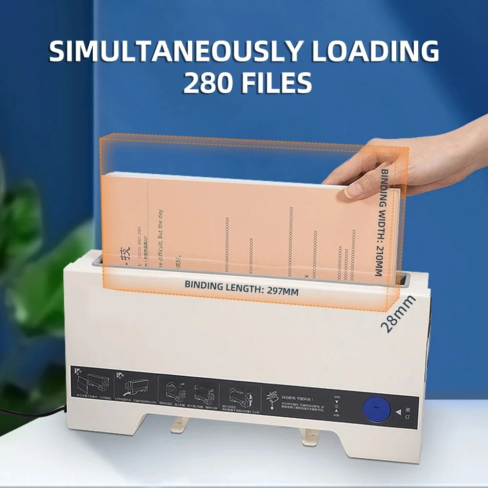 A4 Thermal Binding Machine 220V/110V, Small Hot Melt Glue Binder for Office & Home, for Books, Bids, Contracts, Documents.