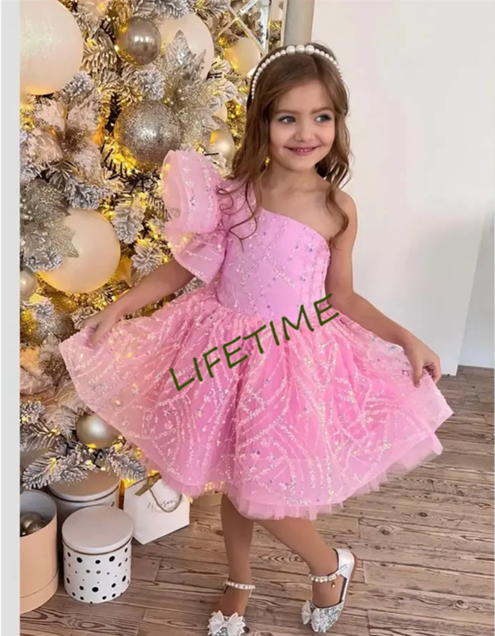 Puffy Girl Dress Flower Girl Dress Pink Wedding Party Dresses Cute Baby Girl Dress Princess Dress Little Bridal