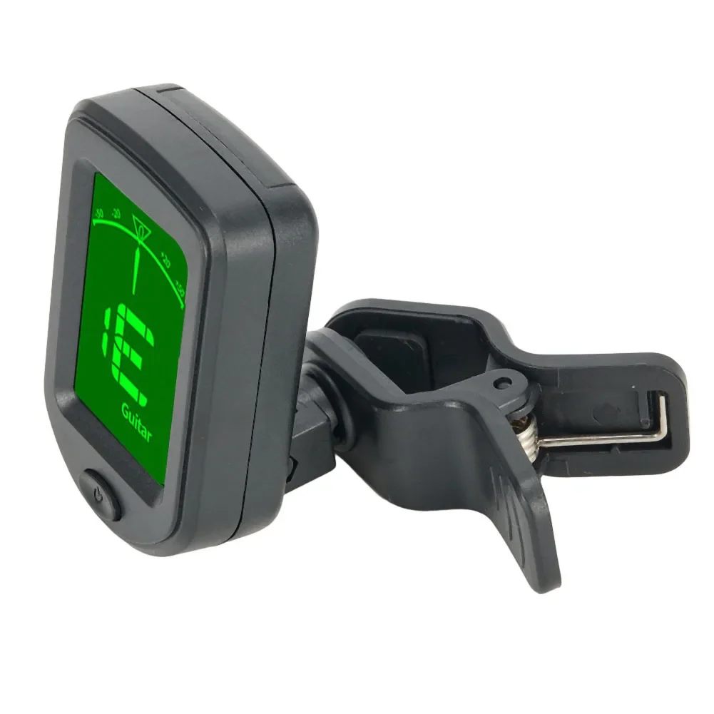 Digital Guitar Tuner Clip On For Bass Ukulele Violin With Large LCD Screen Two Color Backlight Calibration 440HZ 12 Tuning Modes
