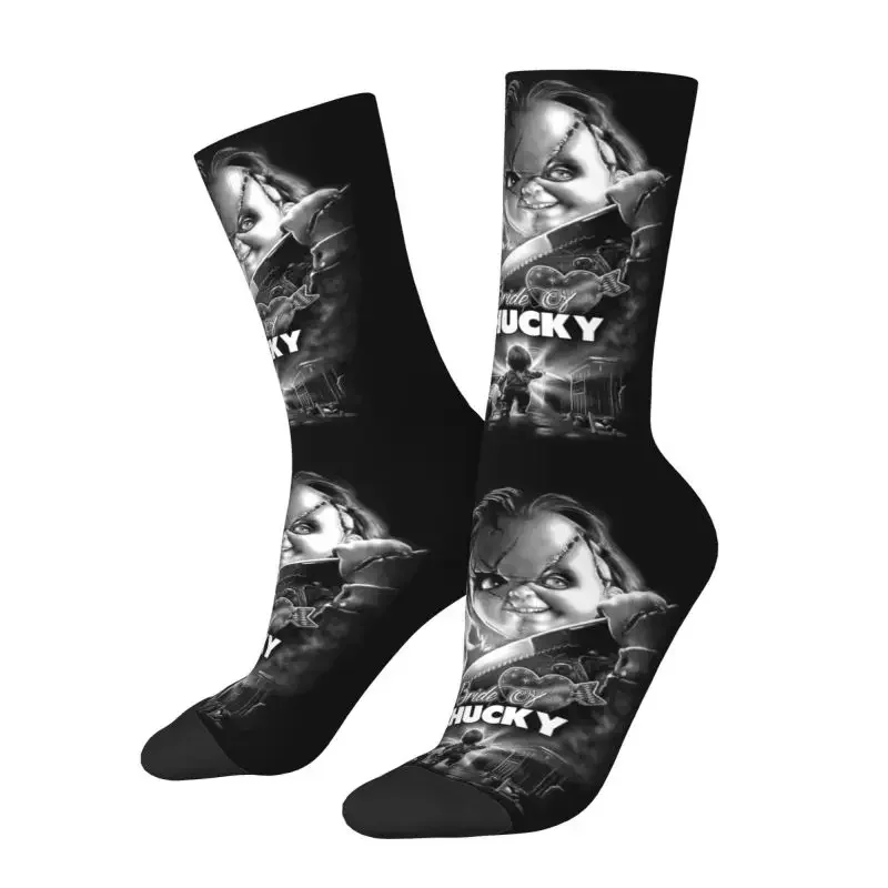 Bride Of Chucky Mens Crew Socks Unisex Fashion 3D Printed Killer Doll Chucky Dress Socks