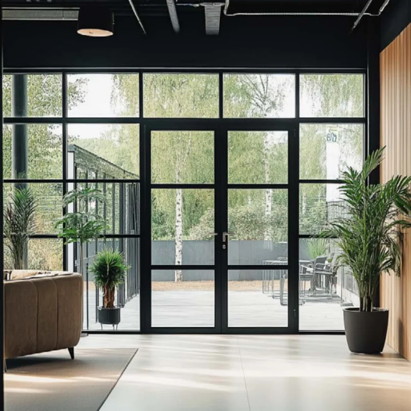 New Design French Steel Security Doors and Windows with Grill Design Manual Opening for Exterior Use in Villa
