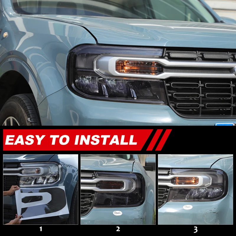 

PVC Car Front Headlight Light Film Trim Sticker Protective For Ford Maverick 2022 2023 2024 2025 Auto Accessories