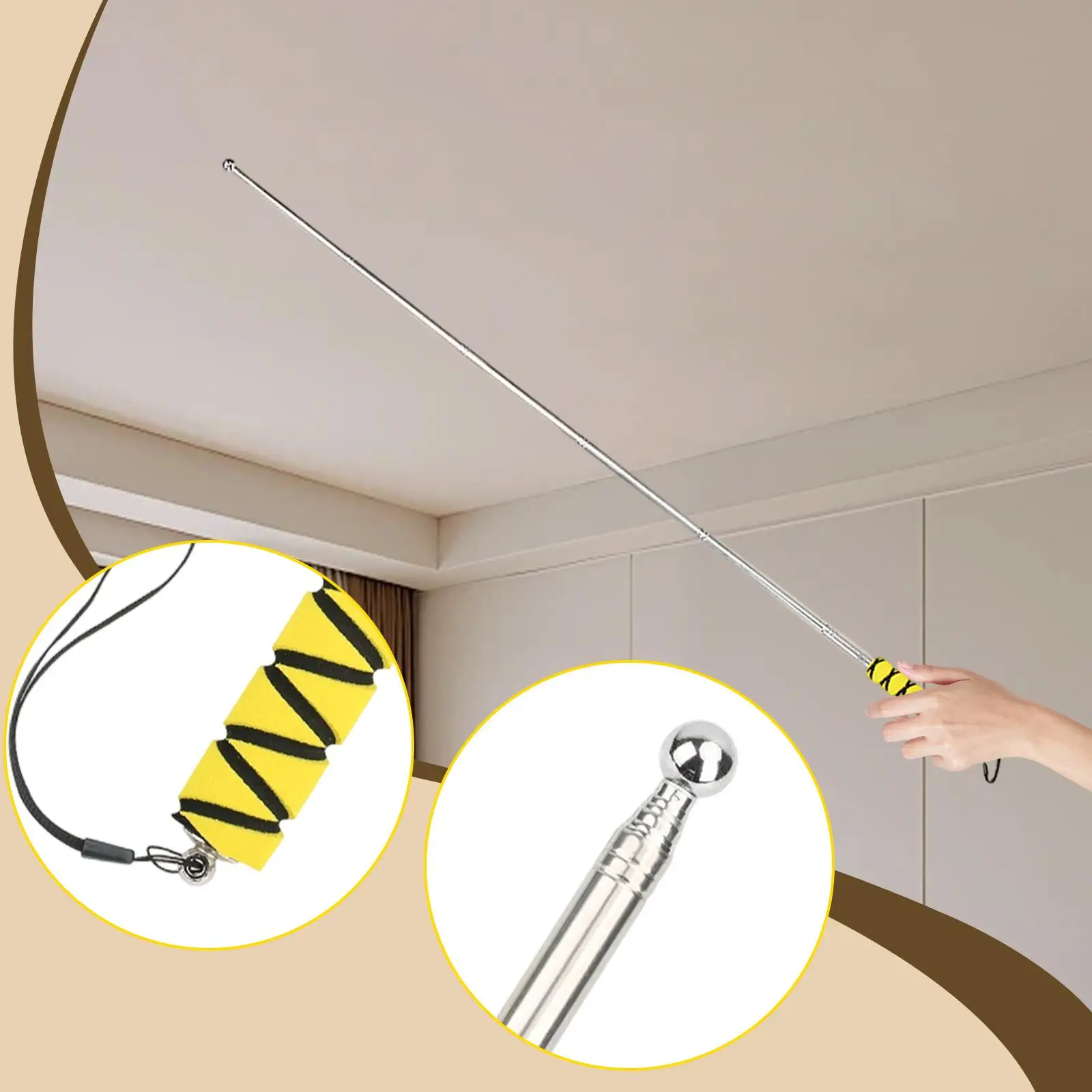 Steel Sponge Sound Detection Hammer Adjustable Length Hollow Drum Test Tool for Professional Home Renovation