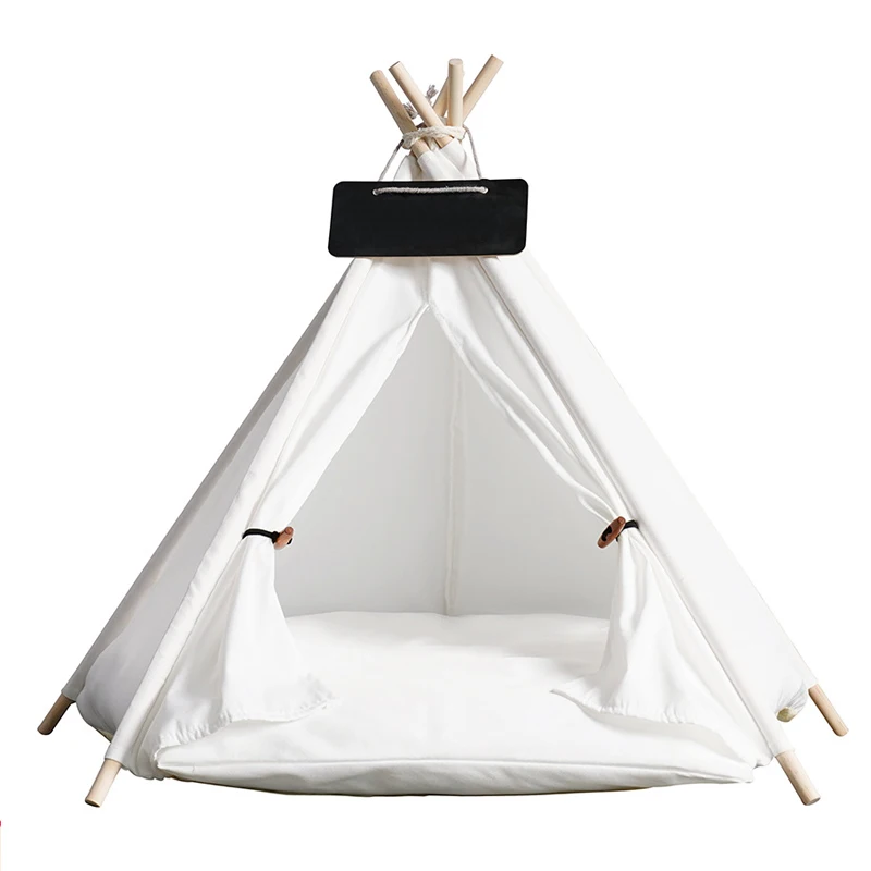 Imagem -04 - Portátil Pet Teepee com Almofada Grossa e Quadro-negro Cama do Cão Tendas Pet Casas Cachorro Cães Gatos Exercício ao ar Livre Interior