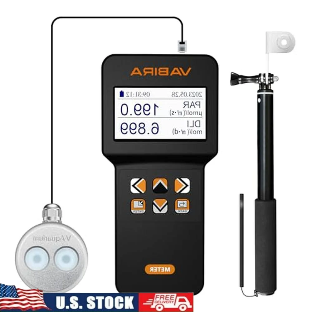 High Accuracy IP68 Waterproof PAR Meter Aquarium Reef RGB Red Green Blue Telescopic Rod Coral Growth Health Coloration Compare