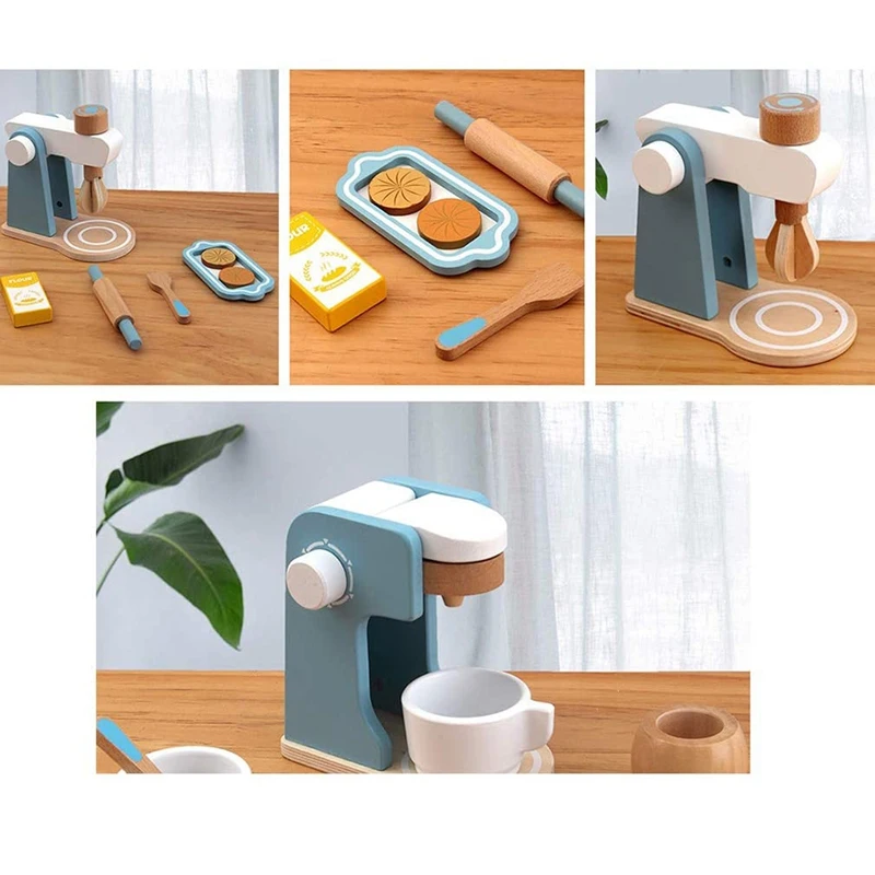 Wooden Kitchen Pretend House Baking Toy Simulation Wooden Kitchen Utensils Set Role Playing Game Baby Educational Toy