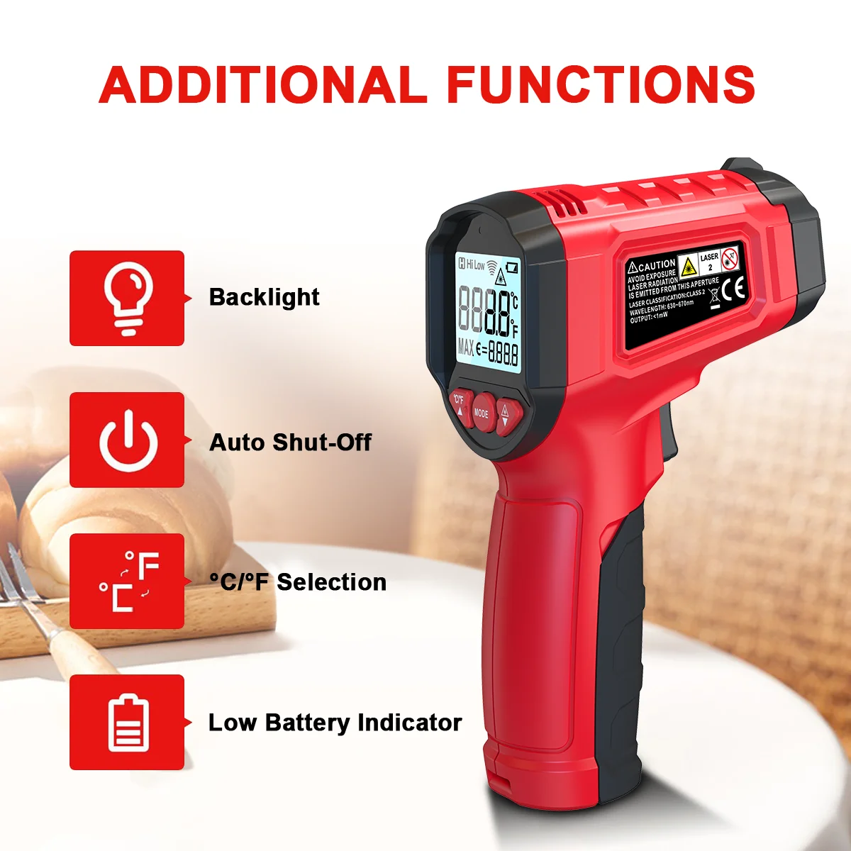 HYTAIS  TS600 Infrared Non-Contact Thermometer Handheld Industrial Temp Gun Electronic Temperature Gauge -50℃ to 600℃ Greenhouse
