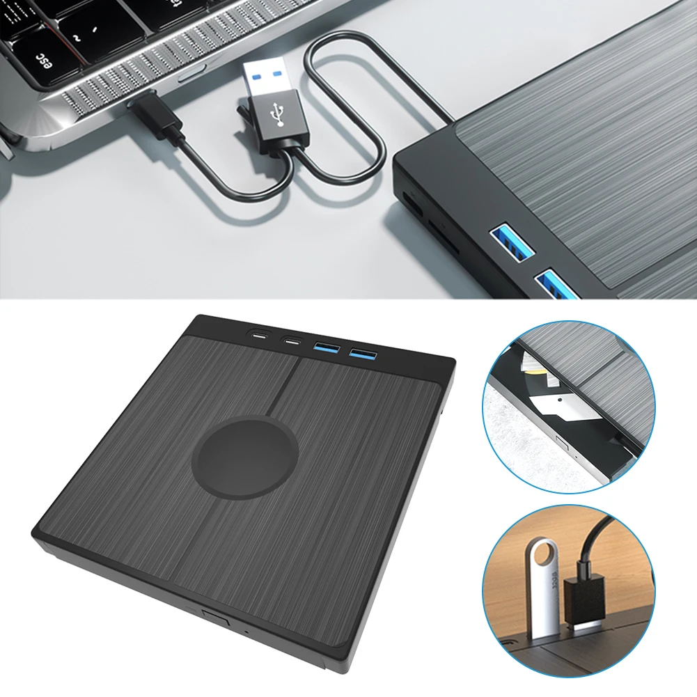 

7 в 1, внешний привод для компакт-дисков/DVD, USB 3.0, портативная записывающая устройство для компакт-дисков/DVD, проигрыватель, устройство для записи компакт-дисков/DVD, устройство для записи компакт-дисков для ноутбука