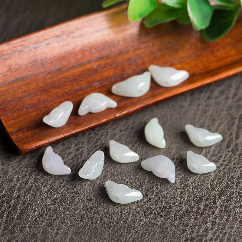 10pcs/lot Natural Myanmar A-grade Jadeite Ingots Scattered Beads Handmade DIY Materials Beaded Accessories Jewelry Drop Shipping