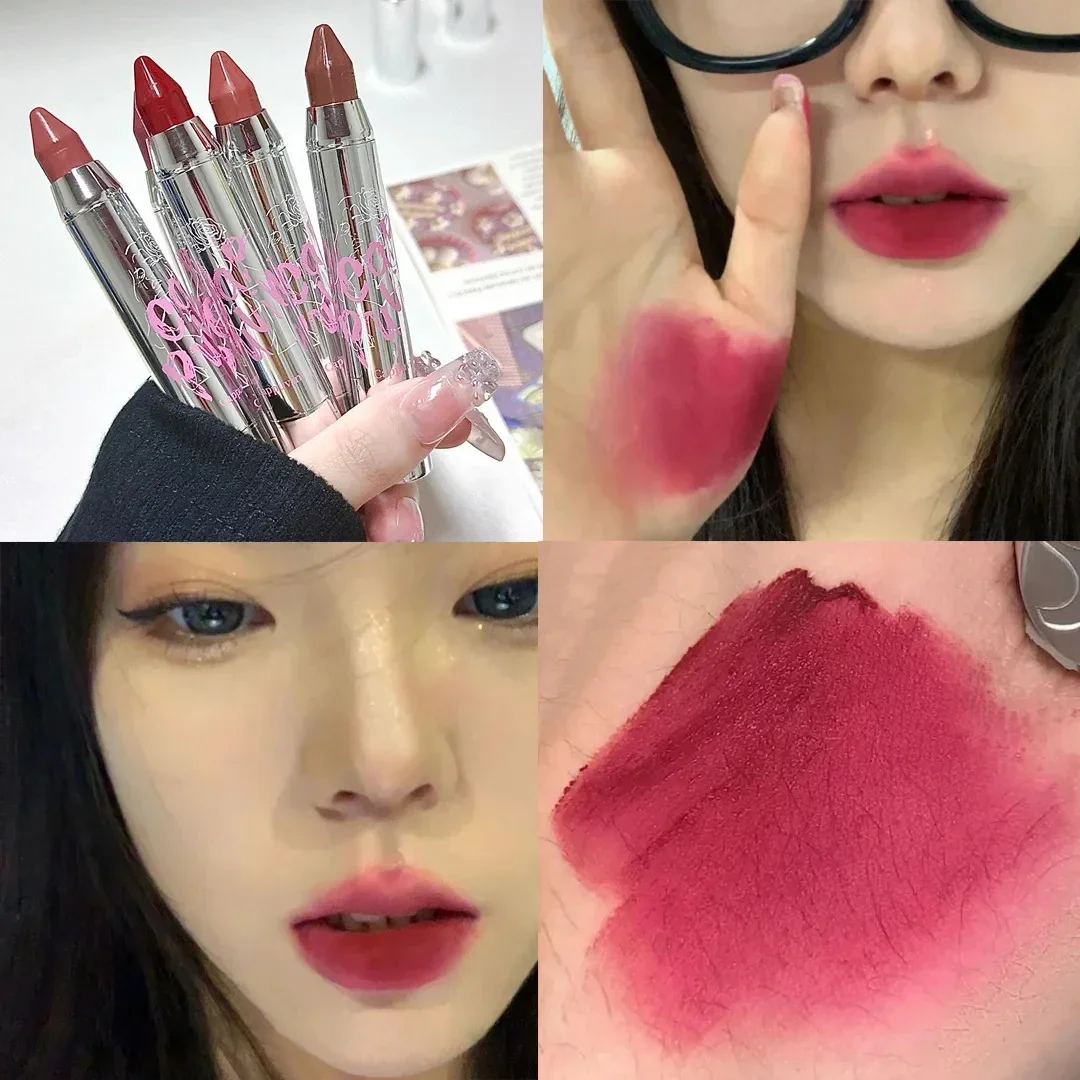 Lasting Nude Velvet Lipstick Pen Matte Waterproof Non-stick Cup Sexy Red Solid Lipsticks Moisturizing Jelly Lips Makeup Cosmetic