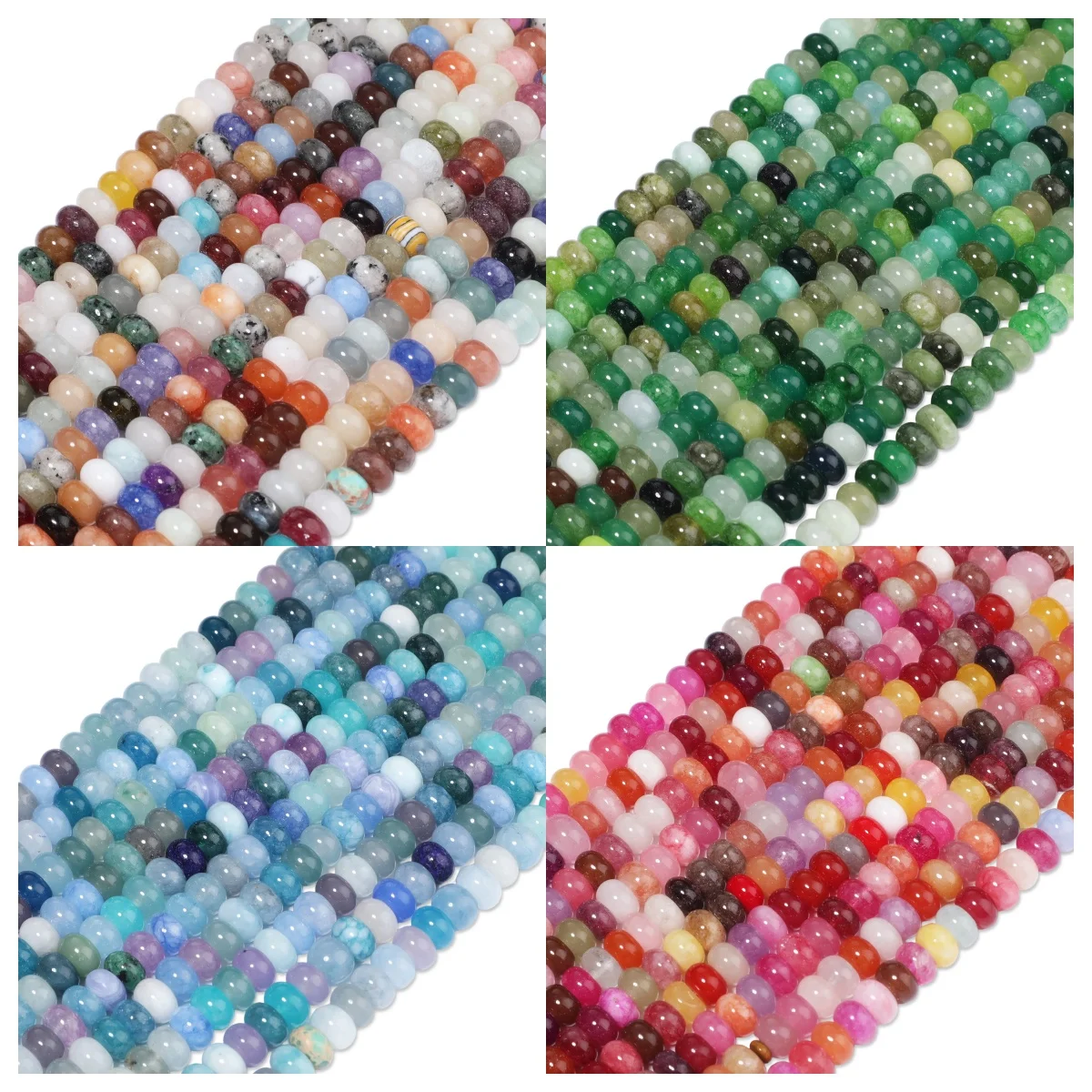 5x8mm Natural Abacus Stone Beads Loose Spacer Rondelle Beads For Jwelry Making DIY Crafts Bracelets Necklace Earring Accessories