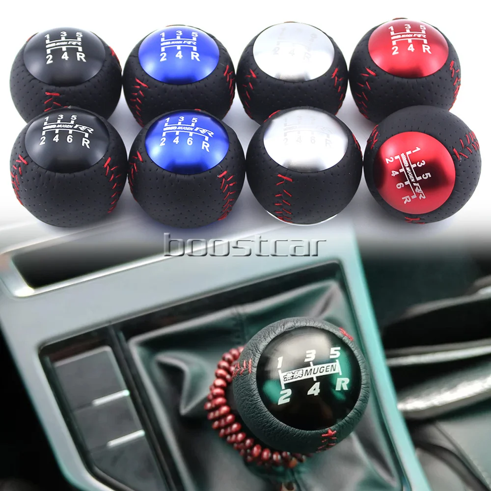 JDM Racing Mugen RR Leather Car Gear Shift Knob M10x1.5 for Honda CRZ Type R Civic FA5 FG2 SI