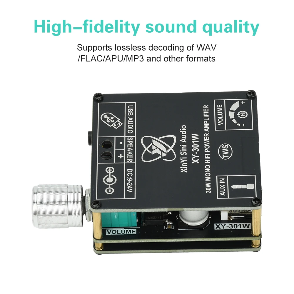 XY-301W Mono 30W Bluetooth Digital Audio Amplifier Board TWS True Wireless Box Connection Stereo DC 9-24V