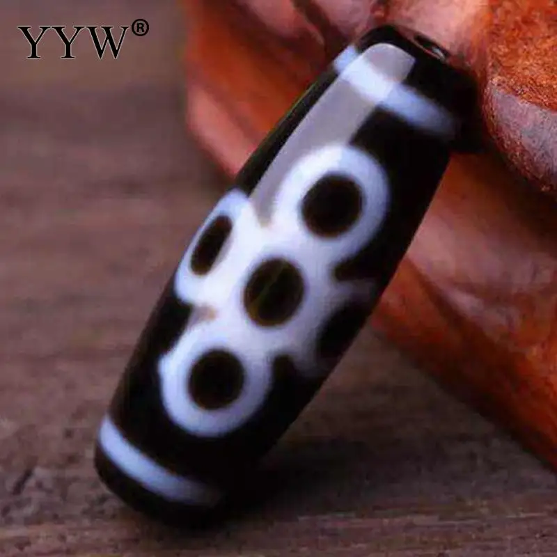 Agate Dzi Five Eyes Lightning Dzi Natural Tibetan Agate Onyx Dzi Beads Jewelry Making Beads Polished 13x37mm For Jewelry DIY