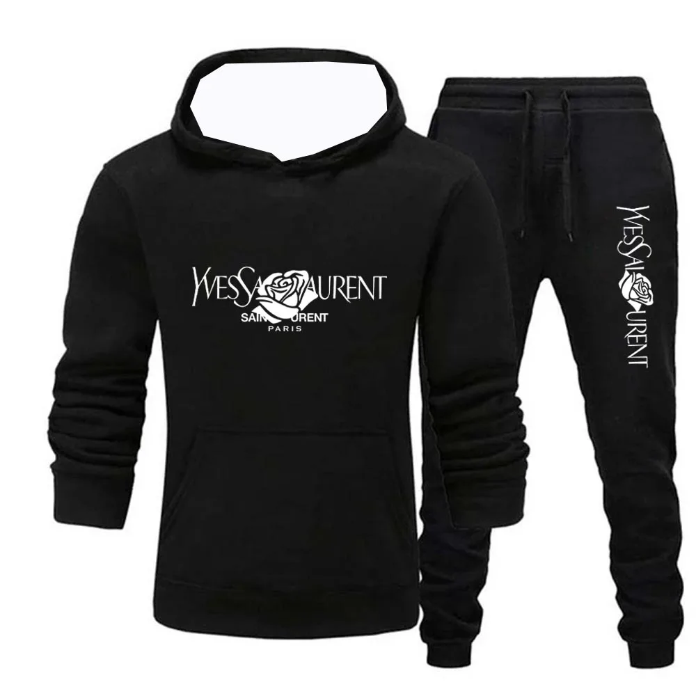 

Осенний мужской повседневный спортивный костюм 2025 года с капюшоном и спортивными штанами для осенне-зимней спортивной одежды на открытом воздухе.