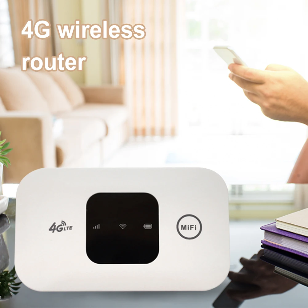 Router WiFi saku 4G, Hotspot ponsel 2100mAh dengan Slot kartu SIM cakupan lebar Router nirkabel 4G