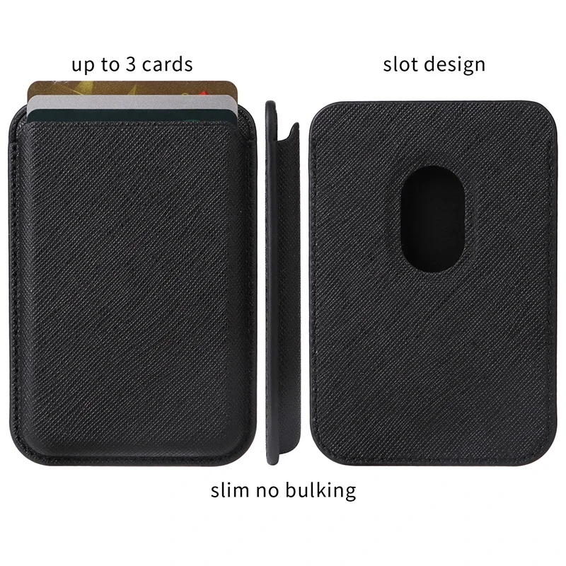 Starker magnetischer SLE Saffiano Leder Carbonfaser Kartenhalter für iPhone 17 16 15 14 13 12 Pro Max MagSafe Wallet Kartenfach