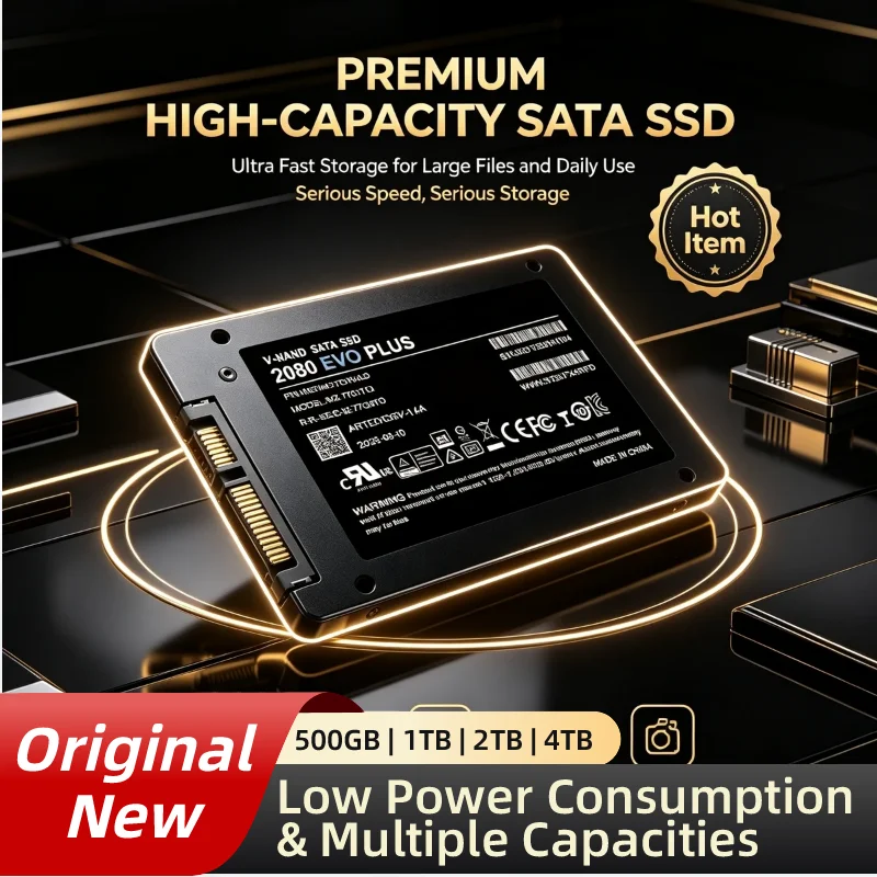 2080 EVO Plus 2.5-Inch SATA III SSD, Inside Solid State Drive, 2TB/500GB/4TB/1TB, Hard Drive for Notebook, Laptop.