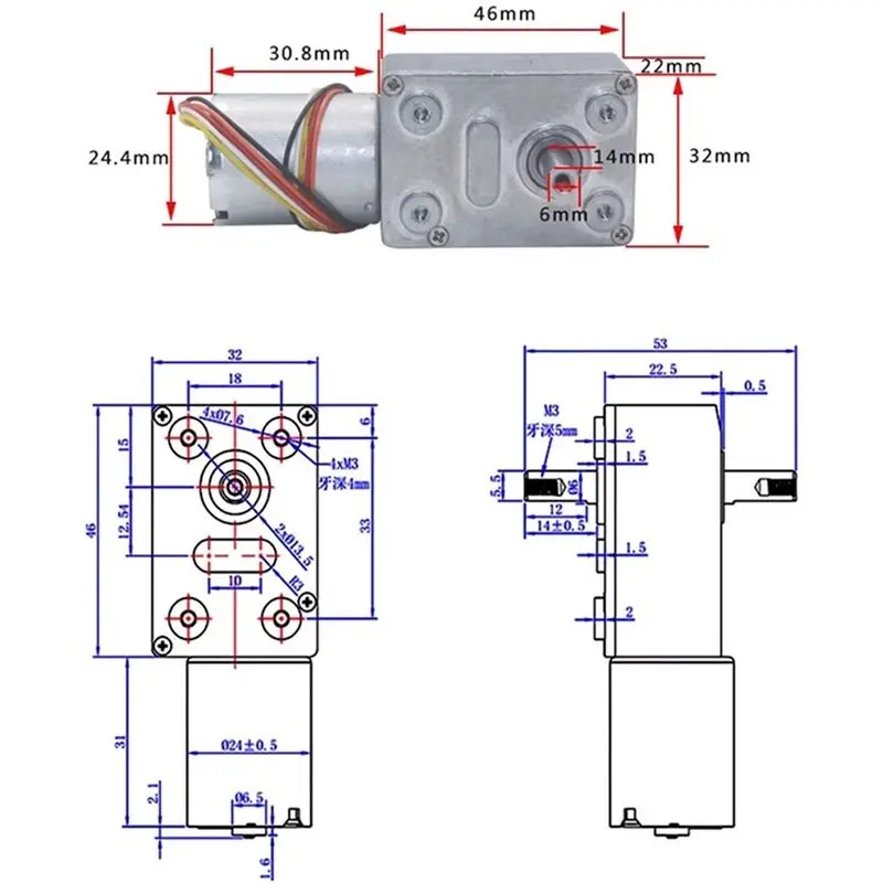 A27F-Turbine Worm Gear Motor Self-Locking Gear Motor Self-Locking All Metal Gear Motor All Metal Gear Motor