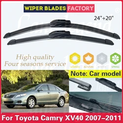 Car Wiper Blades For Toyota Camry XV40 40 2007 2008 2009 2010 2011 Front Windscreen Windshield Rain Brush Car Accessories 24