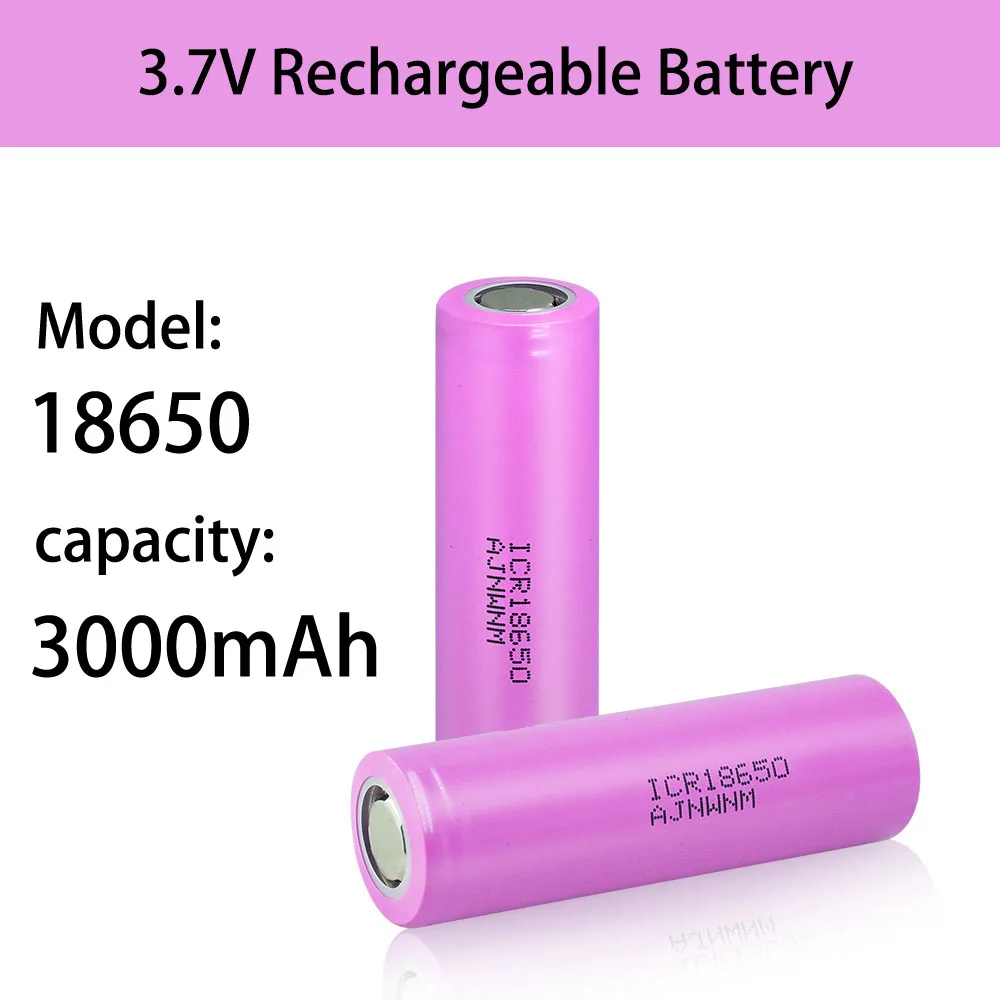 

1-16pcs ICR18650 3.7v 3000mah 18650 Lithium Rechargeable Battery Flashlight batteries Headlamp batteries