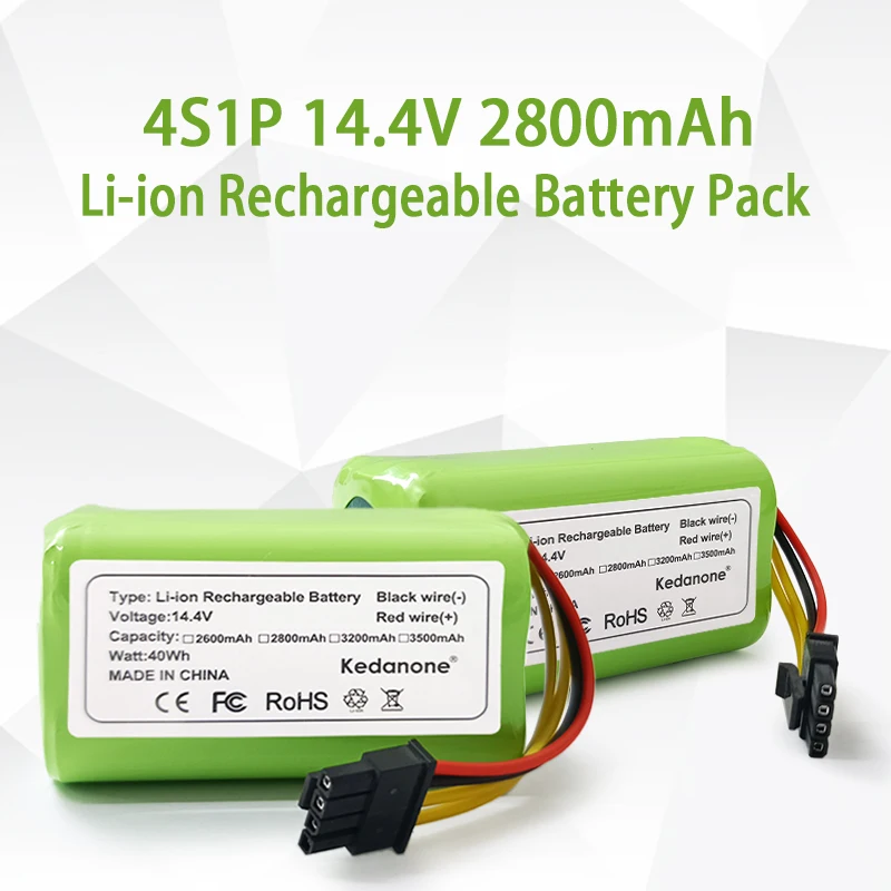 

Original 18650 4S1P 14.4V 2800mAh Lithium Ion Battery,For Robot Vacuum Cleaner Gutrend Echo 520 Li-Ion Rechargeable Battery