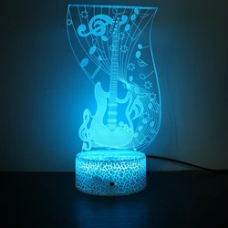 Nighdn Guitar 3D Illusion Night Light for Guitar Lovers Best Gift Idea for Friends & Family-Cool Home Office Bedroom Decor