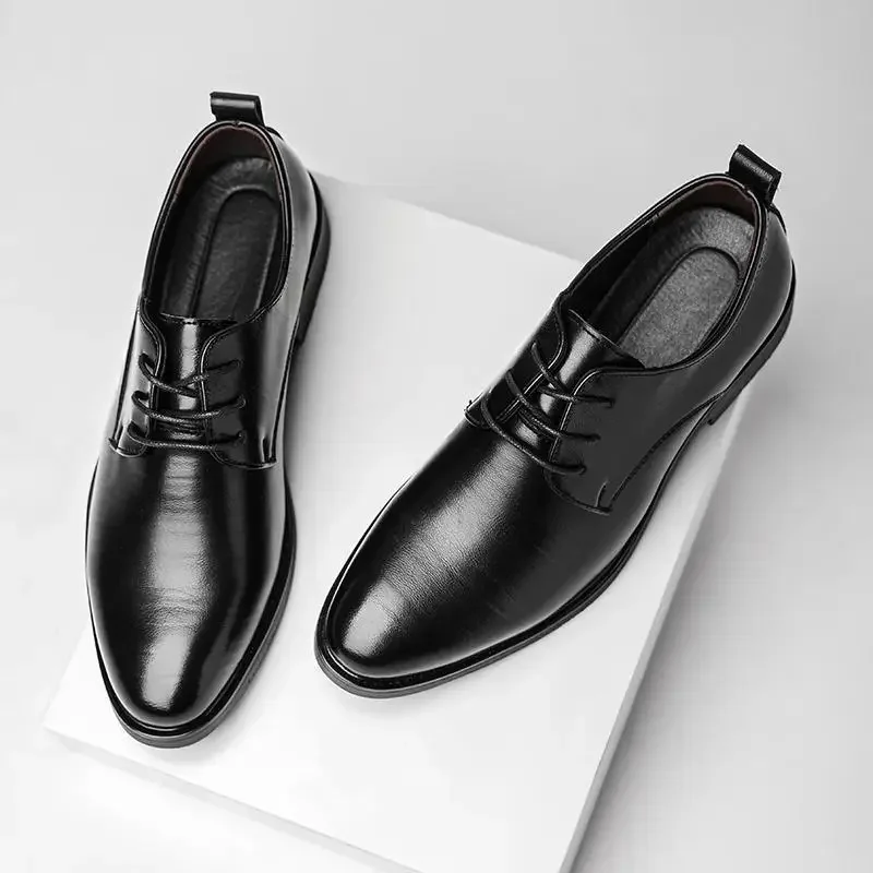 Youth Dress Party Men's Shoes Men's Korean Retro Business Formal Wear Dress Shoes British Black