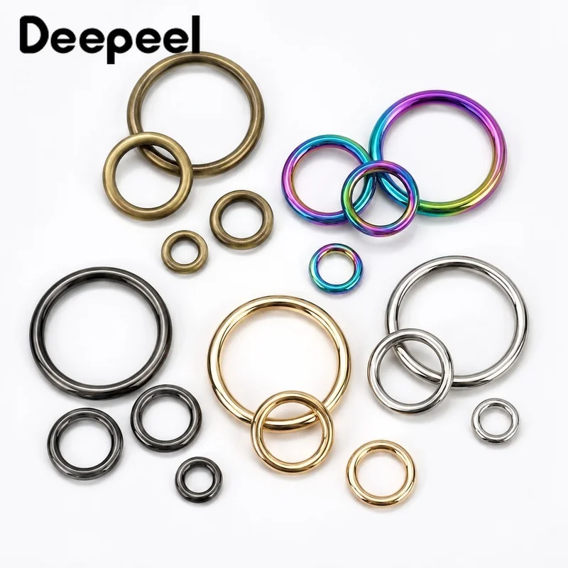 5/10Pcs 15-50mm Zinc Alloy O Ring Buckle Plated Metal Loop for Handbag Strap Dog Collar Belt Keychain Leather Craft DIY Hardware