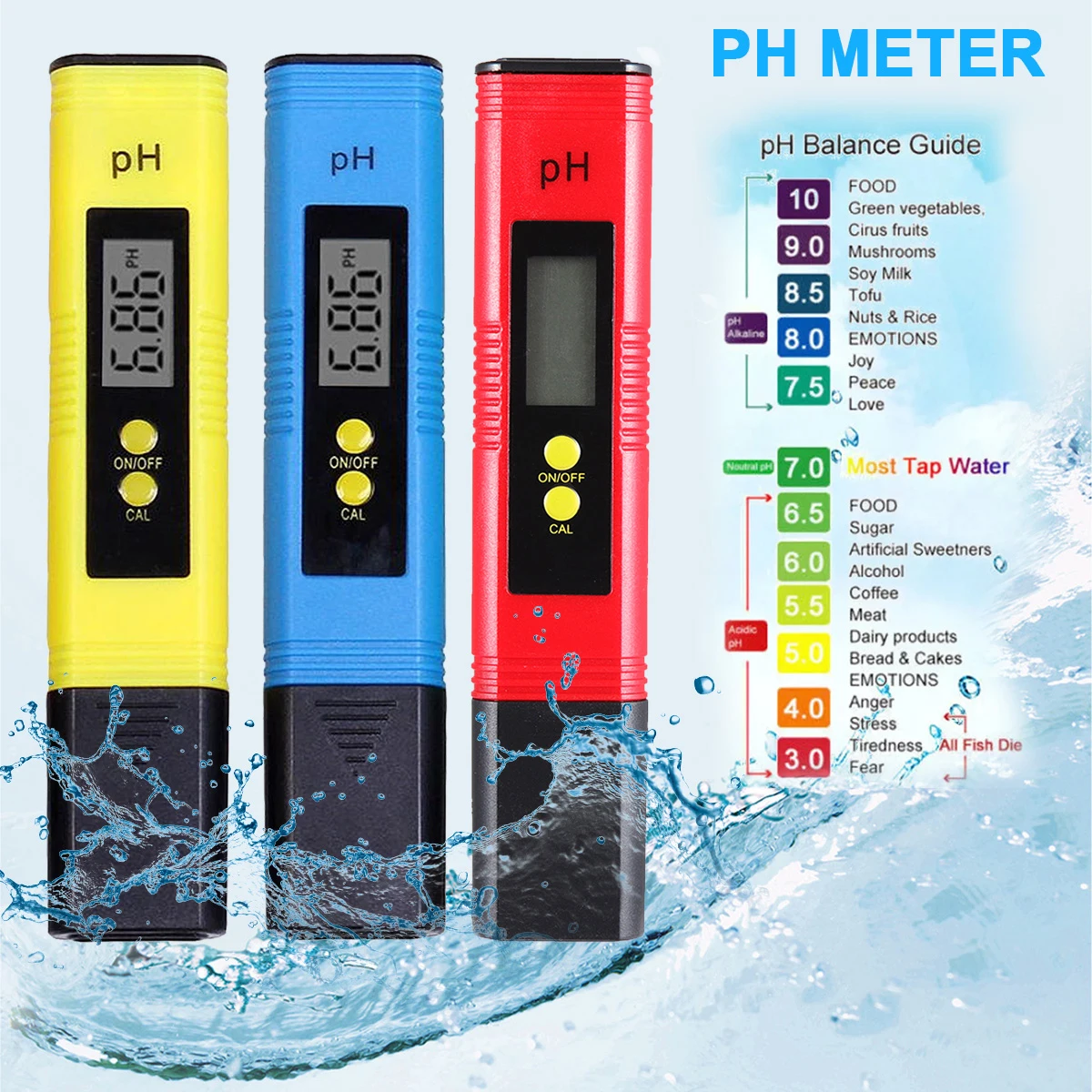 1-10 Pcs PH Meter 0.01 High Precision for Water Quality Tester with 0-14 Measurement Range Suitable Aquarium Swimming Pool