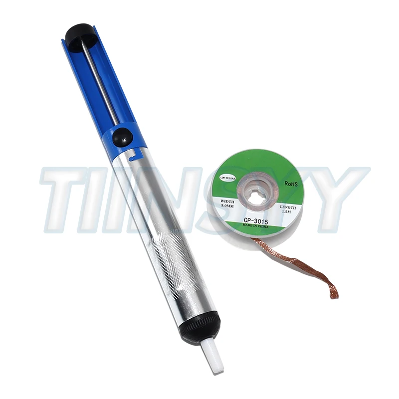 

1pcs Aluminium Desoldering Suction Pump Tool Solder Sucker Suction Tin Pen Removal Device Blue Vacuum Soldering Iron Desolder