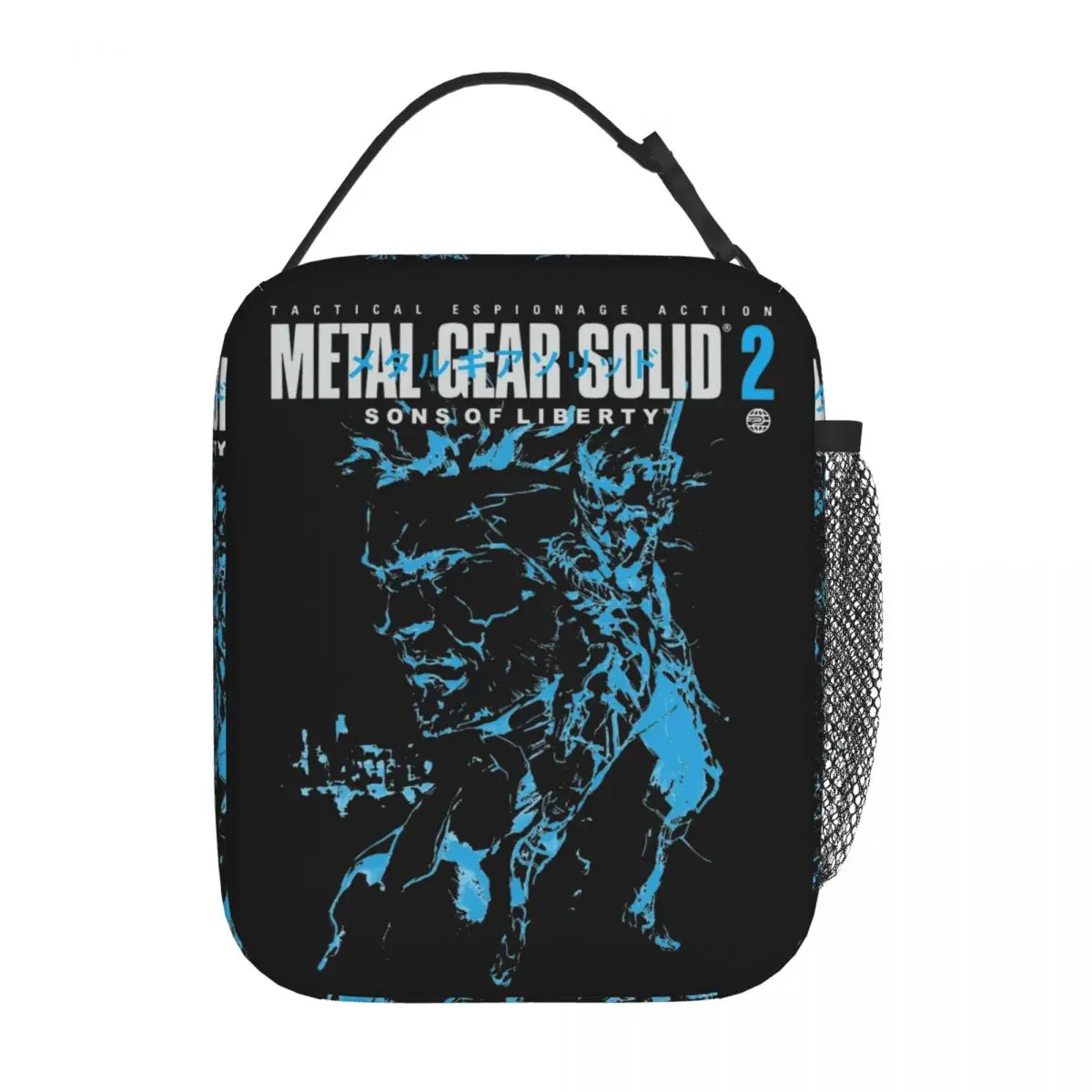 

MGS2 Snake And Raiden Metal Gear Solid Insulated Lunch Bag Portable Lunch Container Cooler Bag Tote Lunch Box School Girl Boy