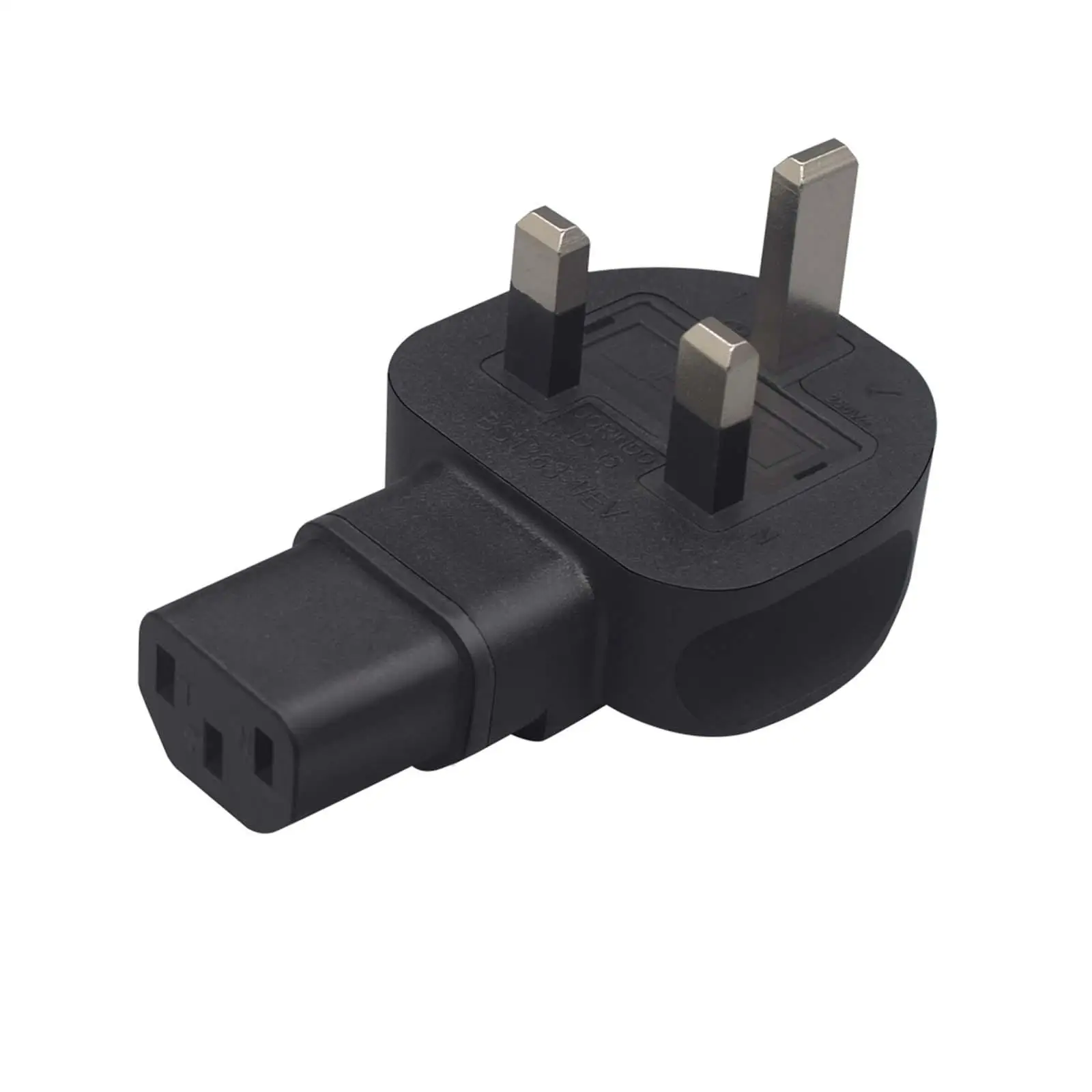 UK to IEC320 C13 Power Adapter Black 13A/250V British 3 Pin Plug to IEC320 C13