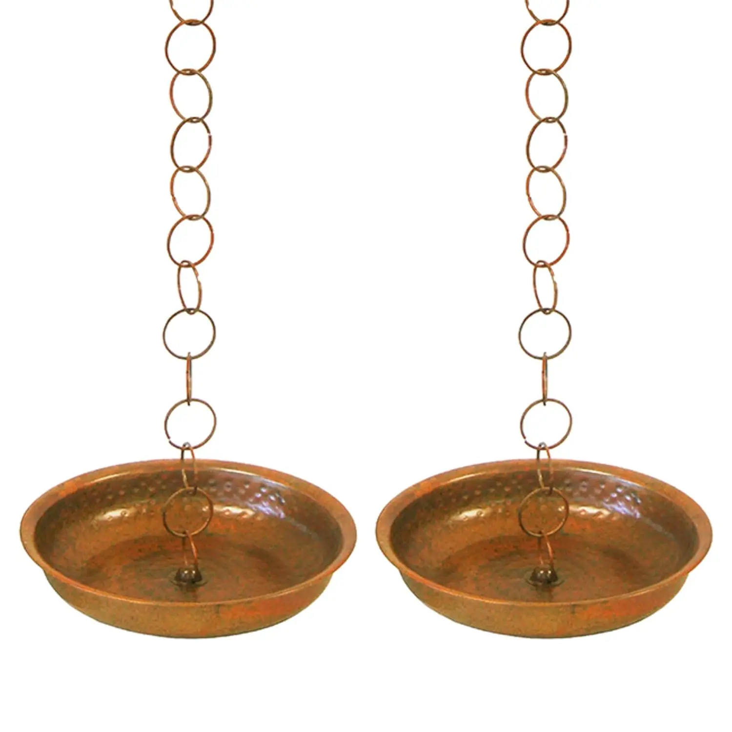 Rain Chain Receptacles, Flamed Copper Color, Pack of 2