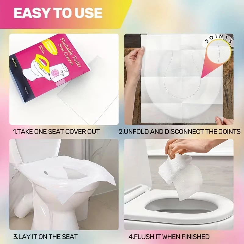10/40/70pcs Disposable Toilet Seat Covers, Portable Toilet Seat Covers For Travel And Hotels, Individually Packaged.