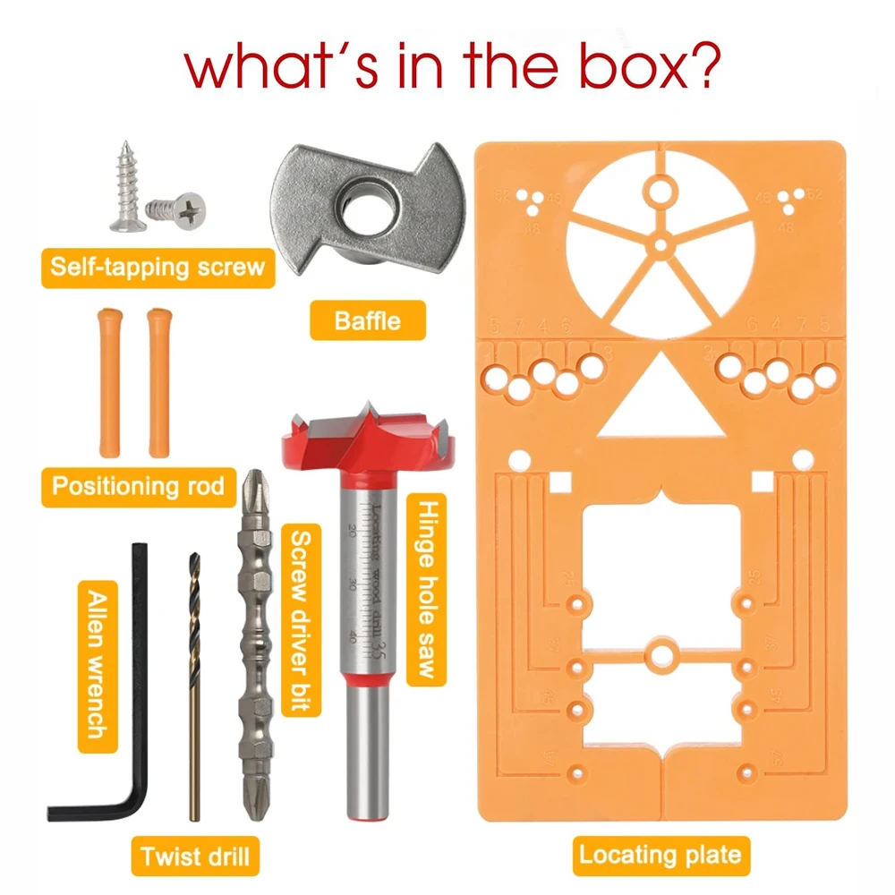 Multifunções Dobradiça Posição Ferramentas, 35mm, Porta Auxiliar, Cabine Carpintaria, Guia de Perfuração, Conjuntos Localizador, Cofragem Serra Cortador