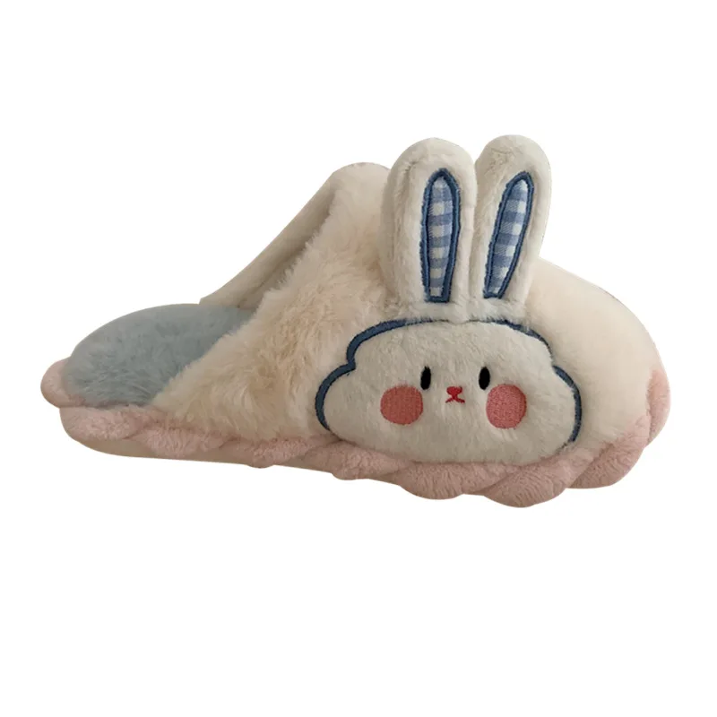 2024 new women's winter soft cute cartoon rabbit plush shoes new fashion home warm and comfortable girls cotton slippers