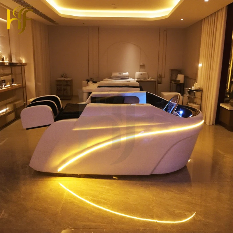 

Salon SPA Head Therapy Shampoo Bed Barbershop Electric Adjustable Head Spa Massage Bed With Water Circulation