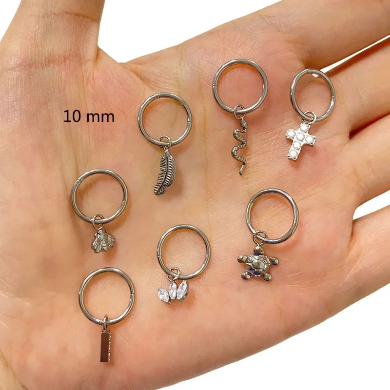 G23 Titanium Hinged Segment Hoop Earrings, CZ Paved Design